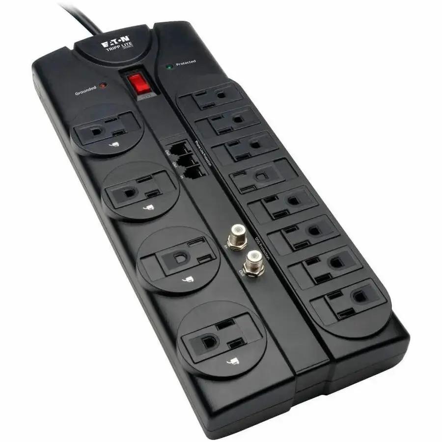 Eaton Corporation Tripp Lite Protect It! TLP1208TELTV 12-Outlet Surge Protector with 8 ft Cord and Coaxial Protection by Eaton Corporation