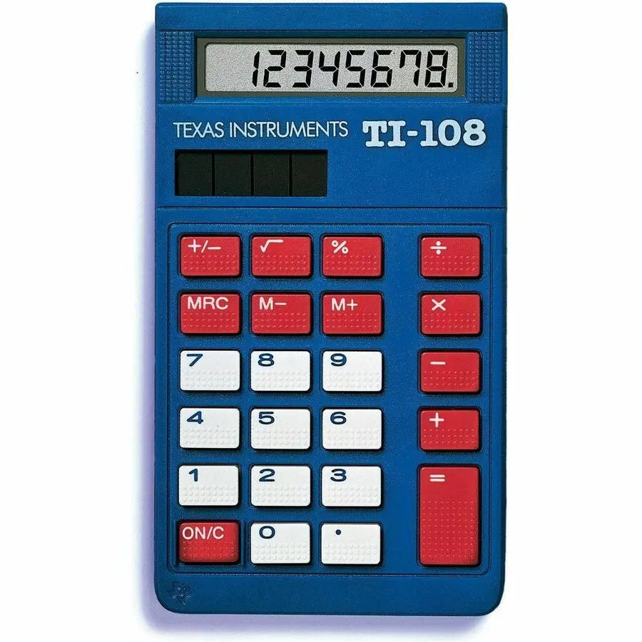 Texas Instruments TI-108 Elementary Calculator with 8-Digit LCD Display and Solar Power