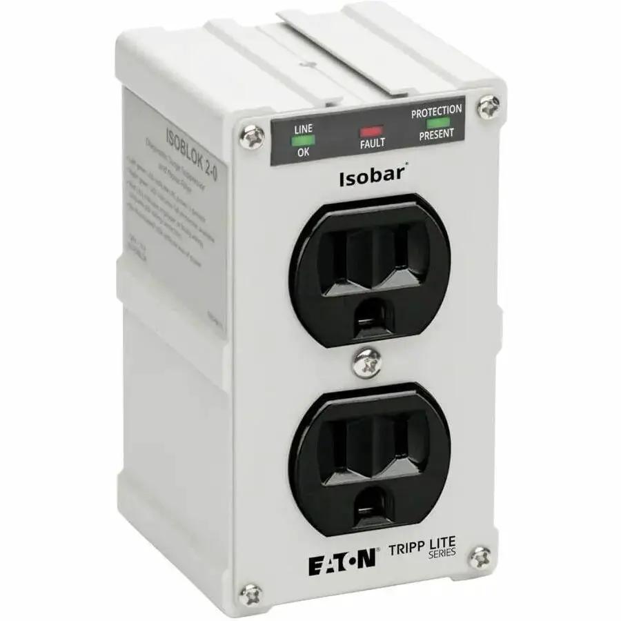 Eaton Tripp Lite Series Isobar IBLOK2-0 2-Outlet Surge Protector with 1410 Joules and Diagnostic LEDs by Eaton Corporation