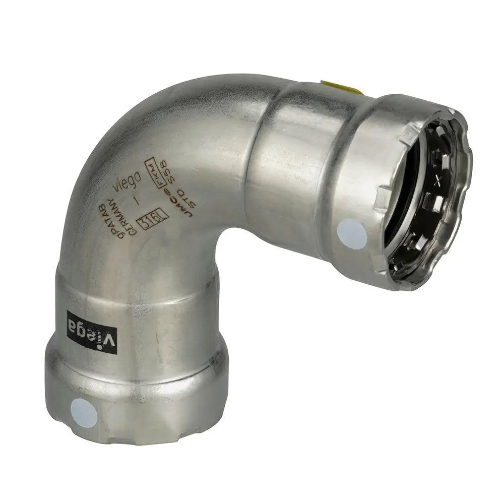 Viega MegaPress 316 FKM 1-1/4 inch 90 Degree Elbow for Stainless Steel Piping