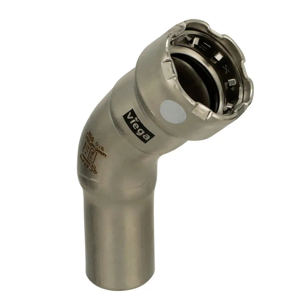 Viega MegaPress 316 FKM 1-1/4" 45 Degree Street Elbow for Stainless Steel Plumbing
