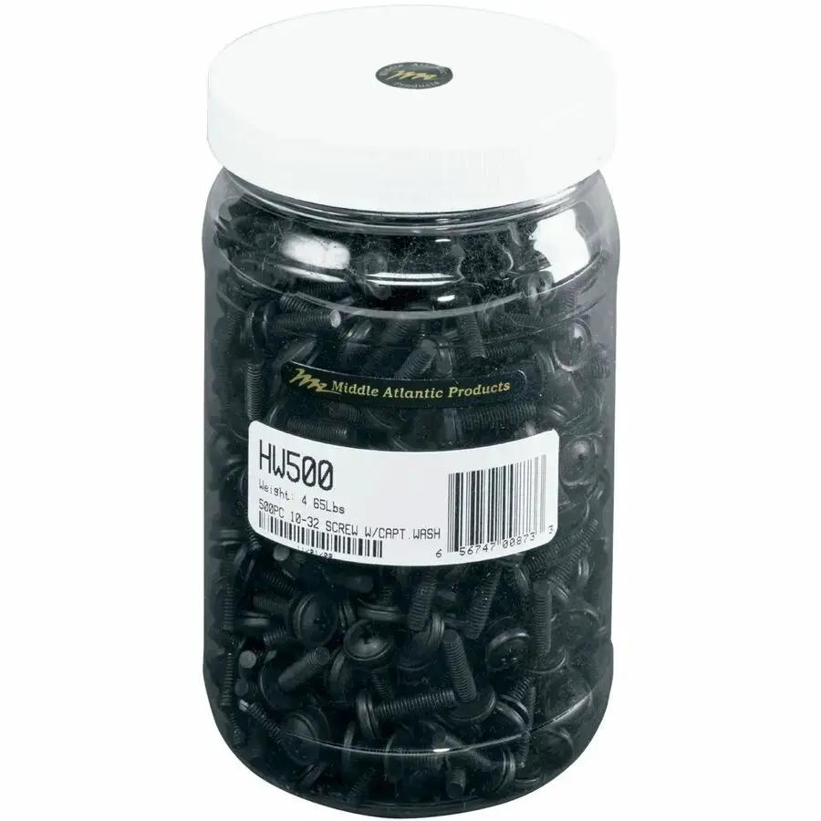 Legrand Group Middle Atlantic HW500 10-32 Rack Screws – 0.75 inch Trim-Head, Black, Pack of 500 by Legrand Group