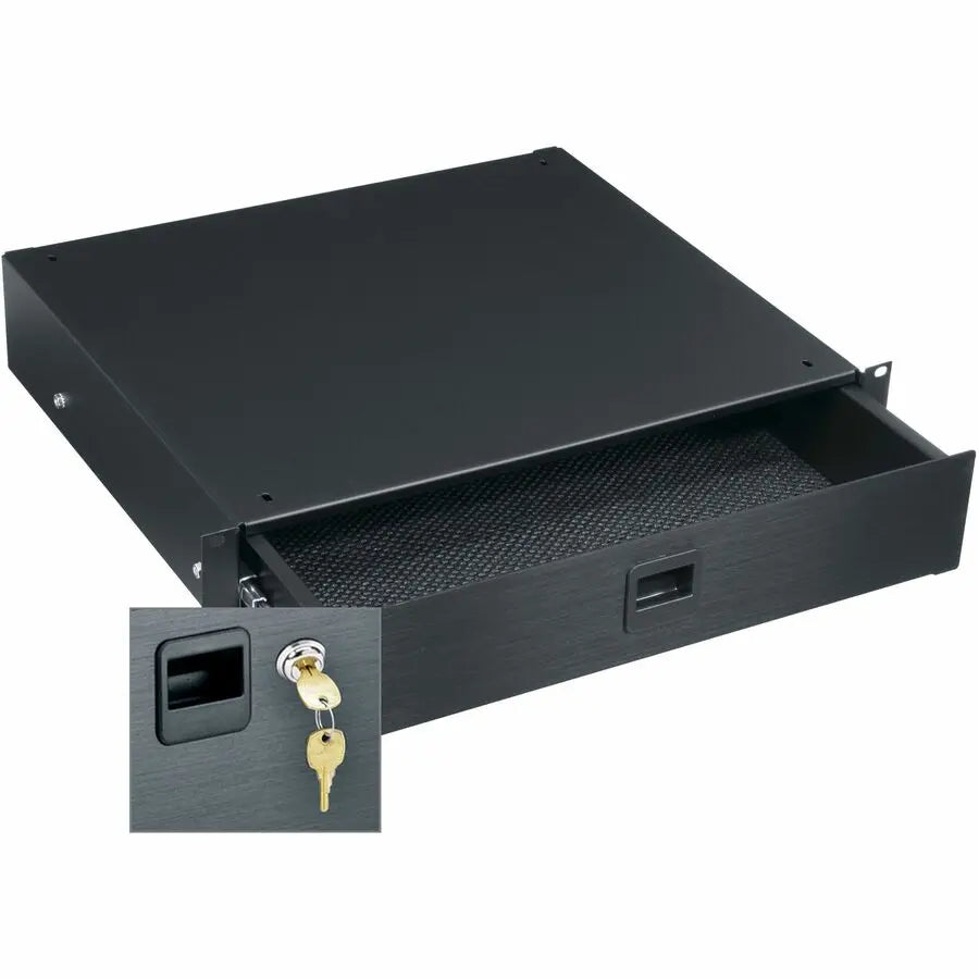 Legrand Group Middle Atlantic D2LK 2RU Heavy-Duty Steel Rack Mount Drawer with Keylock and Cable Grommet