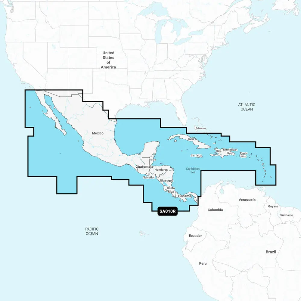 Navionics NASA010R Central America & Caribbean Marine Chart for Compatible Chartplotters
