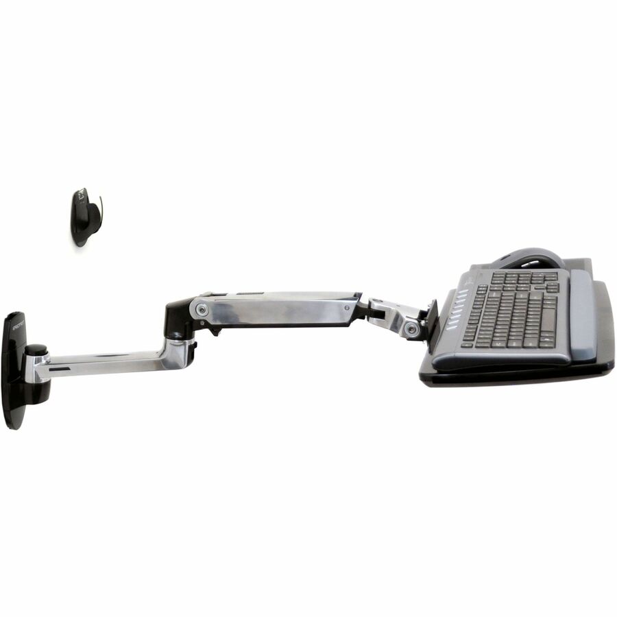 Ergotron LX Wall Mount Keyboard Arm – Polished Aluminum, Model 45-246-026