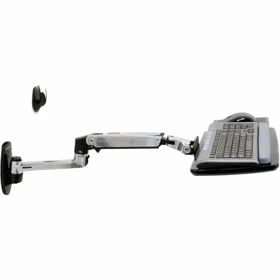 Ergotron LX Wall Mount Keyboard Arm – Polished Aluminum, Model 45-246-026