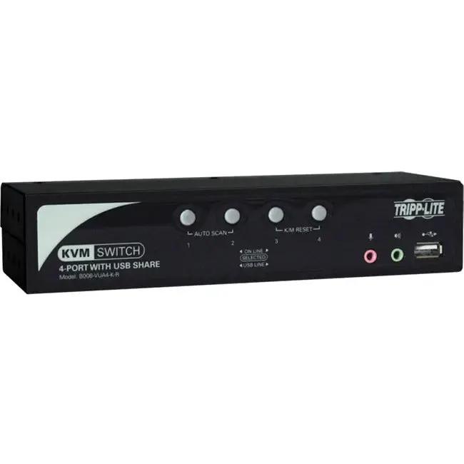 Eaton Tripp Lite Series 4-Port KVM Switch with Audio, OSD, and Peripheral Sharing - Model B006-VUA4-K-R by Eaton Corporation