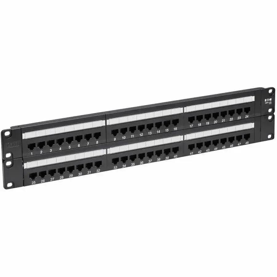 Tripp Lite N252-048 48-Port Cat6 Network Patch Panel for High-Speed Ethernet Connections by Eaton Corporation