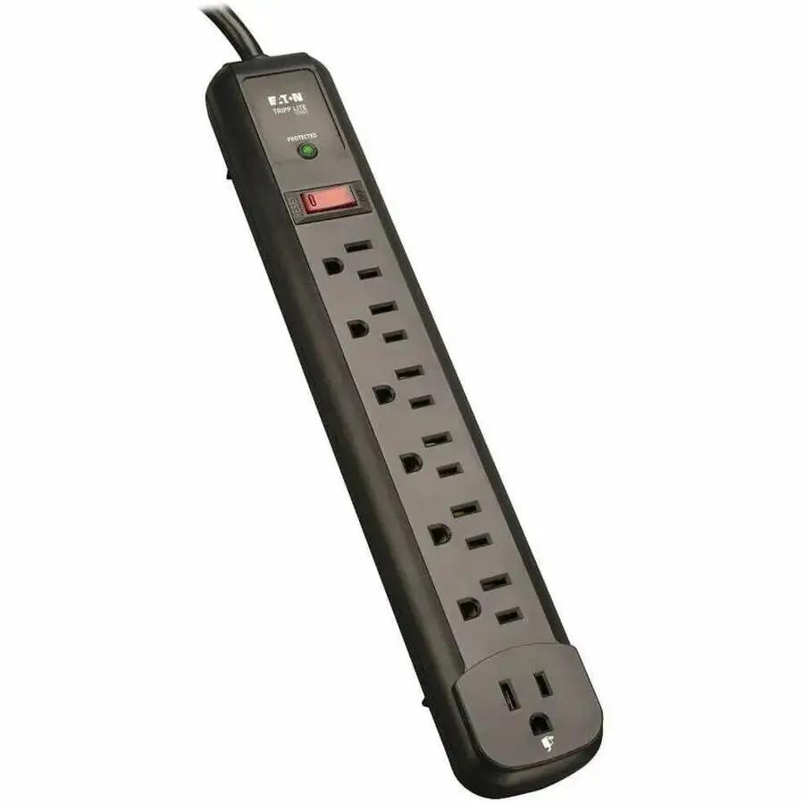 Eaton Corporation Tripp Lite Protect It! TLP74RB 7-Outlet Surge Protector with 1080 Joules and Lifetime Warranty by Eaton Corporation