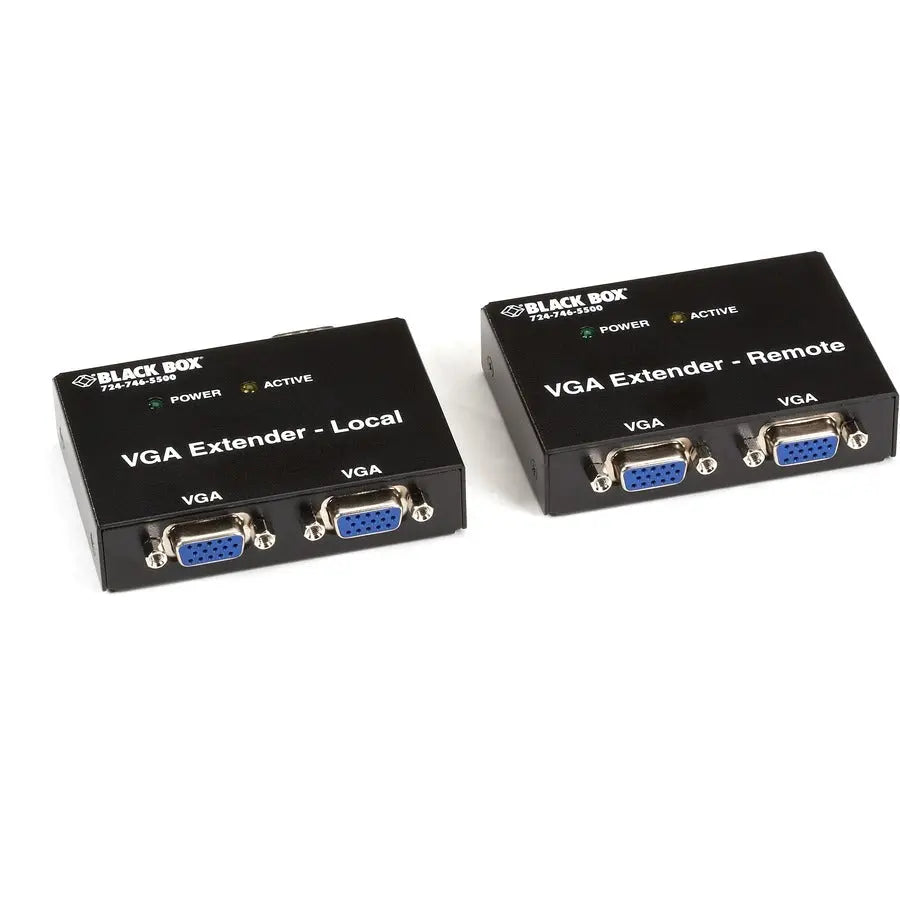 Black Box VGA Extender Kit, 2-Port Local, 2-Port Remote - Extend VGA Displays Up to 500 Feet