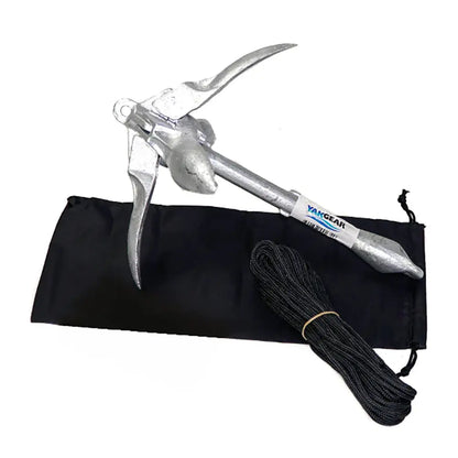 YakGear 3.3lb Grapnel Anchor Kit with Storage Bag for Kayaks and Small Boats