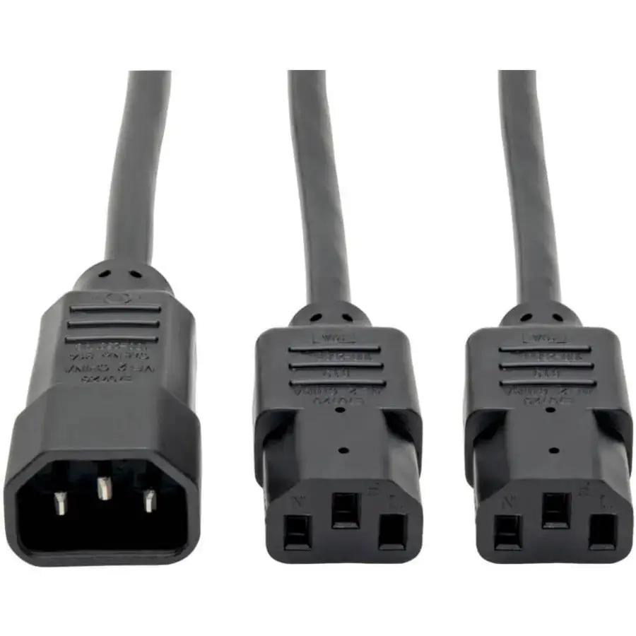 Eaton Tripp Lite Series P004-006-2C13 C14 Male to Dual C13 Female Power Splitter Cord - 6 ft, Black by Eaton Corporation