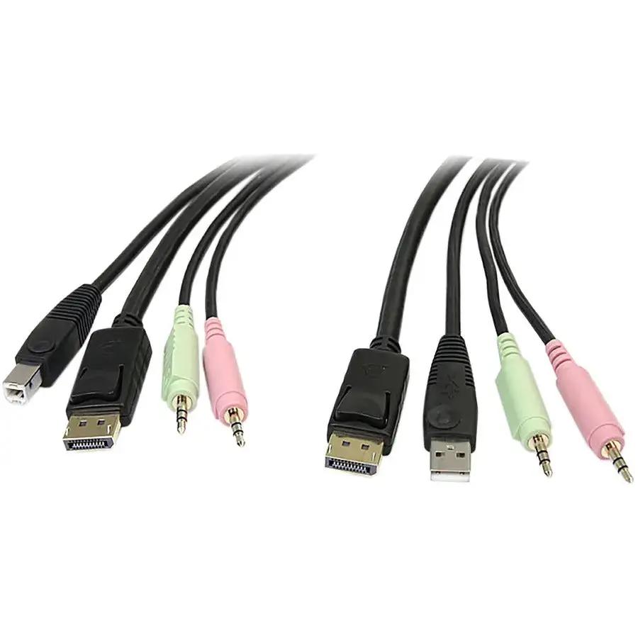 StarTech.com 6 ft 4-in-1 USB DisplayPort KVM Switch Cable with Audio & Microphone by StarTech.com