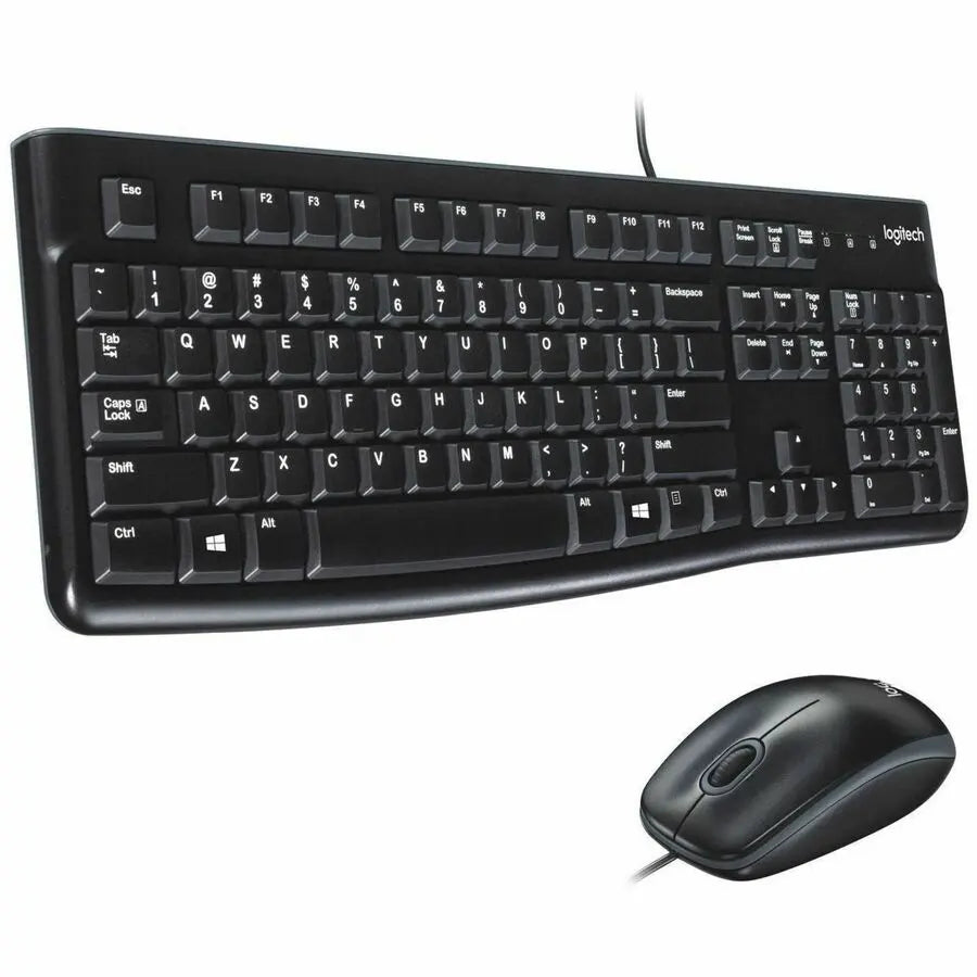 Logitech MK120 Desktop Corded Keyboard and Mouse Combo for Windows, Full-Size, USB Plug-and-Play