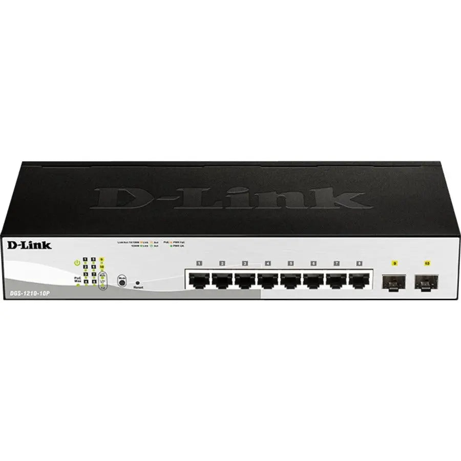 D-Link DGS-1210-10P 10-Port Gigabit Web Smart Switch with PoE and SFP Support