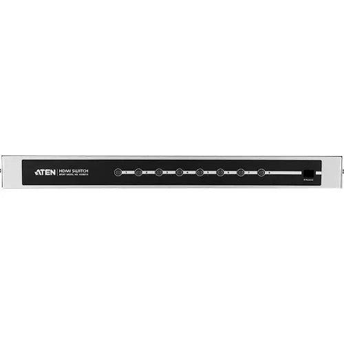ATEN VS0801H HDMI Switch – 8-Port Rack-Mountable Audio/Video Switchbox with Remote Control