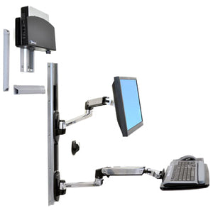 Ergotron LX 45-253-026 Wall Mount System with Small CPU Holder for 24-Inch Displays