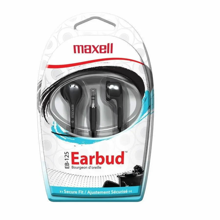 Maxell EB-125 Stereo Ear Buds – Comfortable Wired On-Ear Headphones with Great Sound
