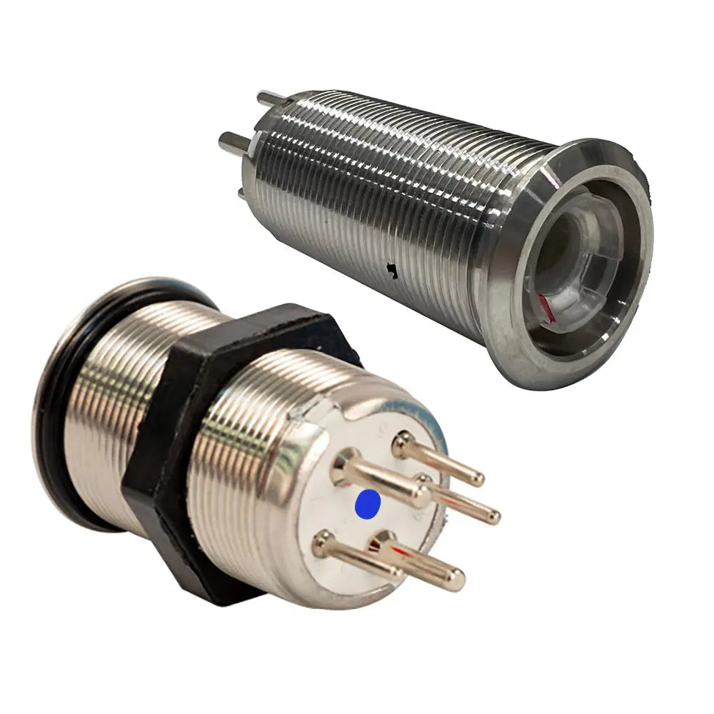 Bluewater 9059-3113 22mm Marine Inrush Push Button Switch with Blue/Green/Red LEDs