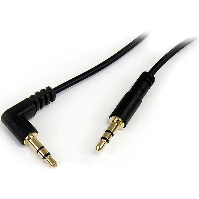 StarTech.com MU3MMSRA 3 ft Slim 3.5mm to Right Angle Stereo Audio Cable - M/M for Apple Devices by StarTech.com