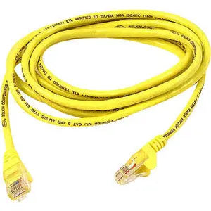 Belkin CAT6 Ethernet Patch Cable, RJ45, M/M – 25 ft Yellow Network Cable for High-Speed LAN Connections