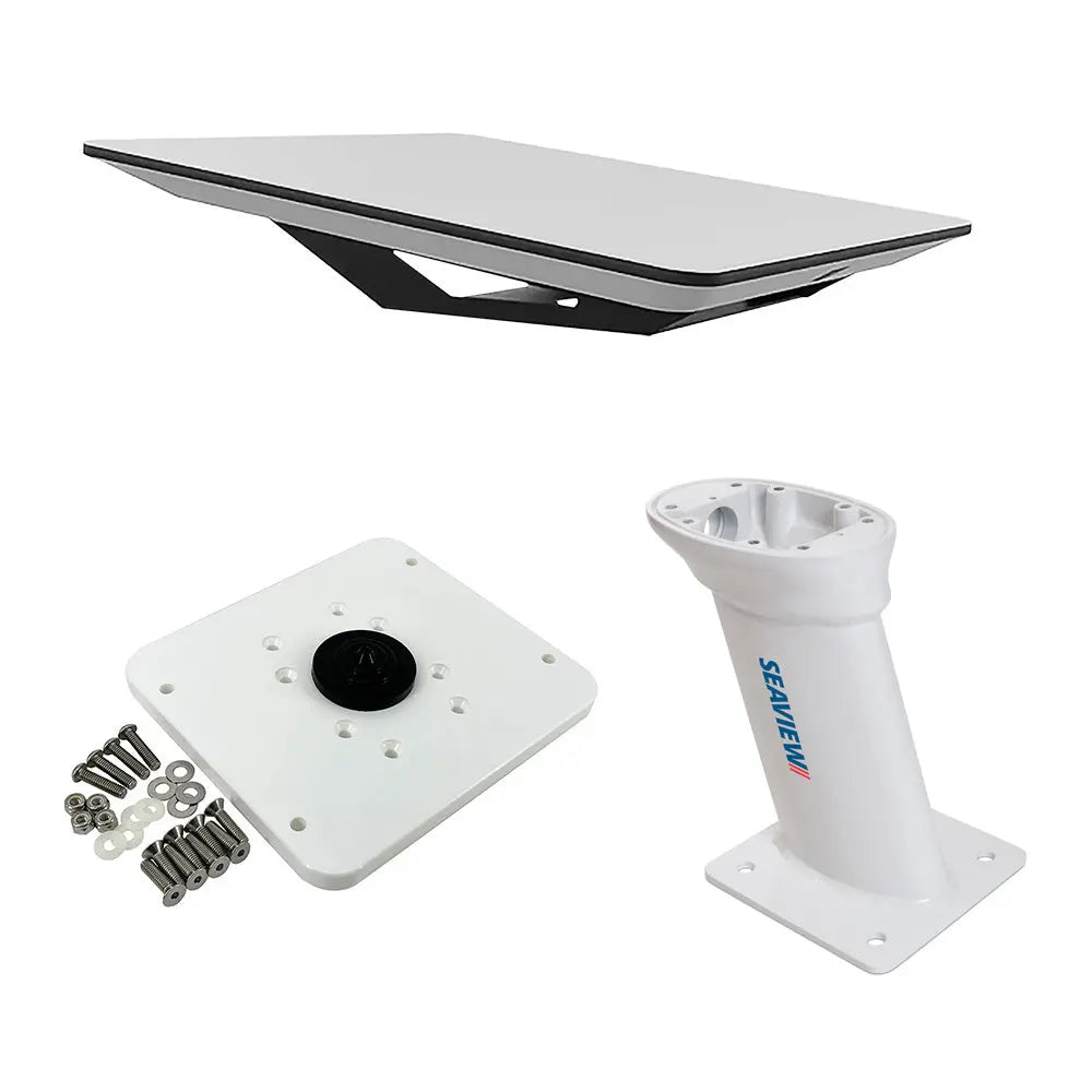 KVH Starlink Flat Panel Kit with 10-Inch Seaview Pedestal Mount and ADASTLKA Top Plate