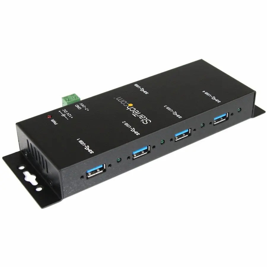 StarTech.com ST4300USBM 4-Port Industrial USB 3.0 Hub with Mounting Options and ESD Protection
