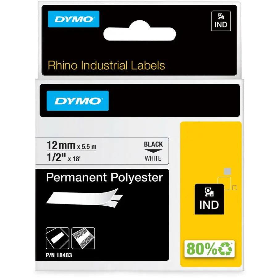Dymo Rhino Permanent Poly Labels Model 18483 - Durable Wire & Cable Labels for Industrial Use