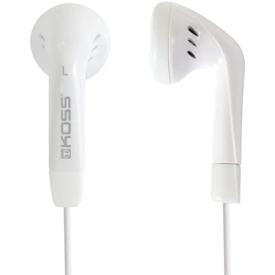 Koss KE5 Earphones - White In-Ear Earbuds with Stereo Sound and Durable 3.5mm Connection