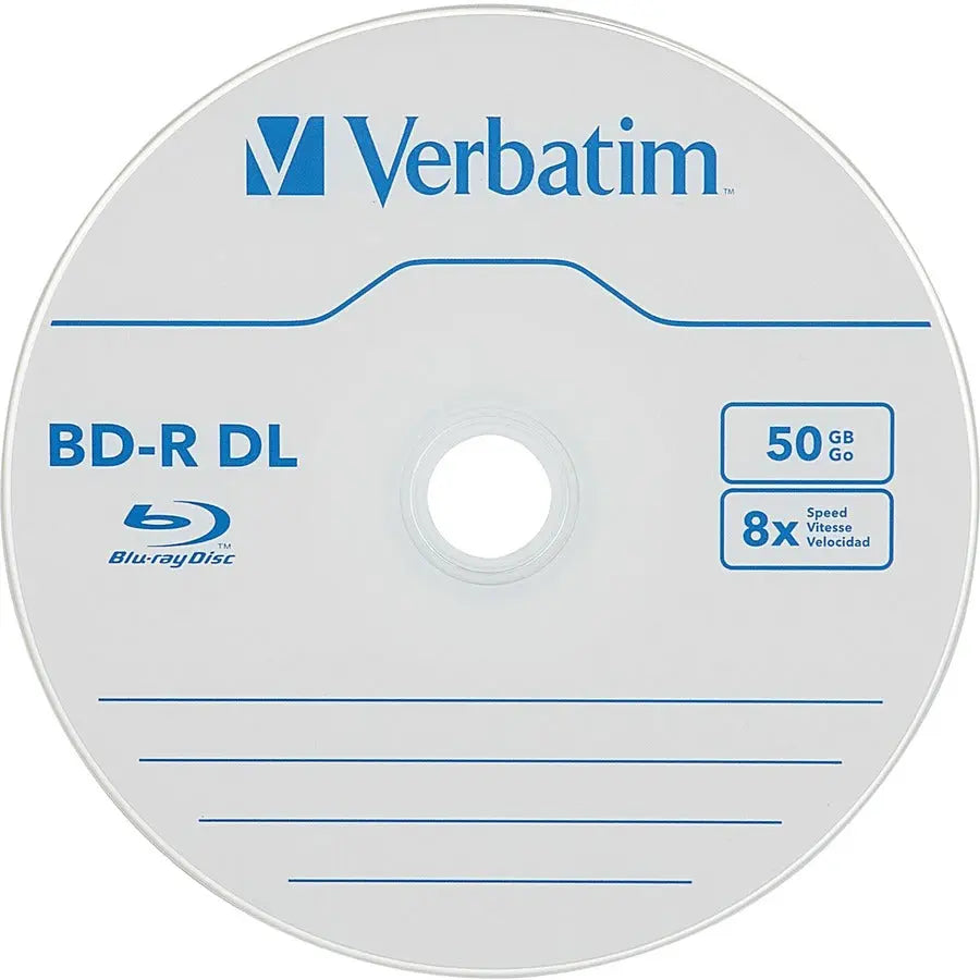 Verbatim BD-R DL 50GB 8X Blu-ray Recordable Media – 10 Pack Spindle