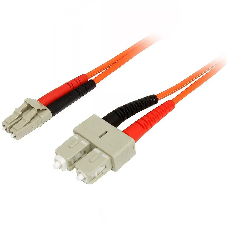 StarTech.com 2m Multimode Duplex Fiber Optic Cable LC to SC – 50/125 OM2 Fiber Patch Cord with LSZH Jacket