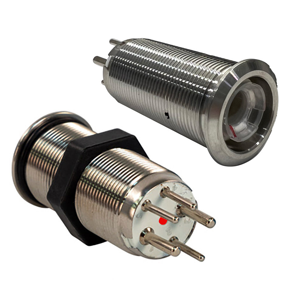 Bluewater 9057-1113 19mm Marine Grade Inrush Push Button Switch with Blue/Red LED Indicators