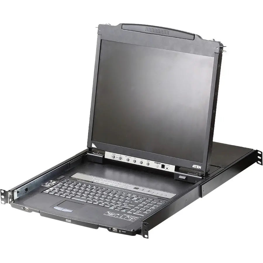 ATEN CL5808N Dual Rail LCD KVM Switch with 19-Inch LED Backlit Monitor and Space-Saving Design