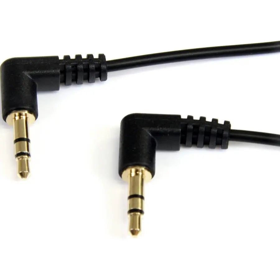 StarTech.com 6 ft Slim 3.5mm Right Angle Stereo Audio Cable - M/M for Portable Devices