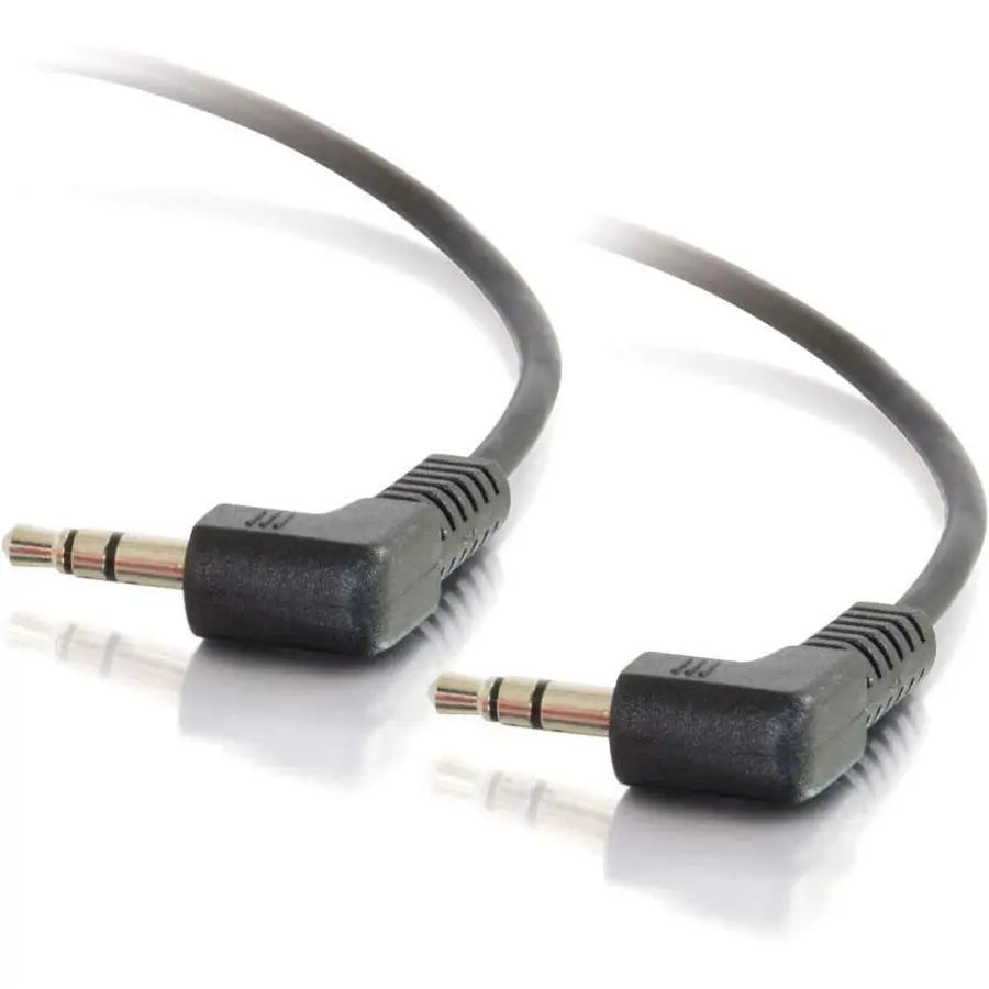 C2G 1.5ft 3.5mm Right-Angle Stereo Audio Cable with Nickel Plated Connectors