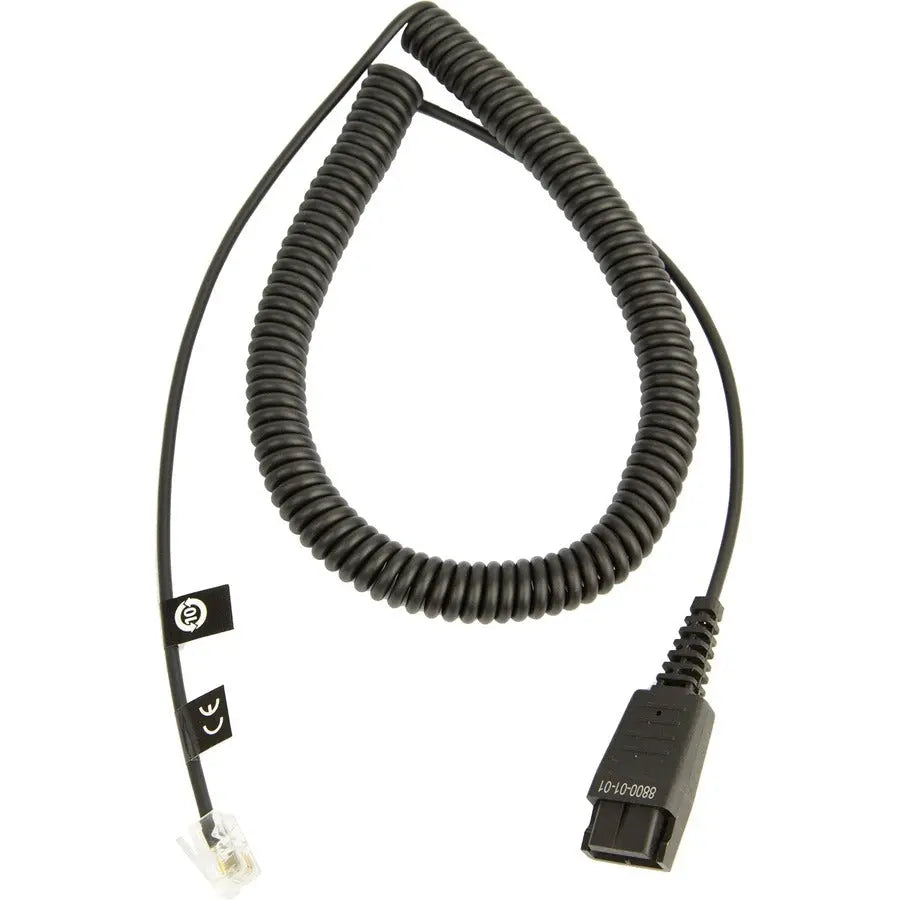 Jabra Interface Adapter Cable (Part Number 8800-01-01) for Quick Disconnect Headsets and Modular Phone Connections
