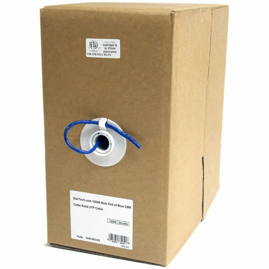 StarTech.com WIRC5ECMR 1000 ft Blue Cat5e Riser Ethernet Cable with PoE Support