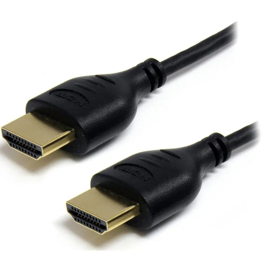 StarTech.com 3 ft High Speed Slim HDMI Cable with Ethernet – Supports 4K UHD, 3D, and IP Applications