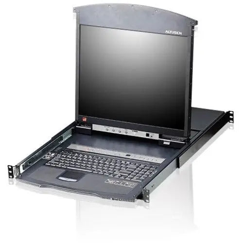 ATEN KL1508AM 8-Port Dual Rail LCD KVM Switch with LED Backlit Monitor and External Console Support