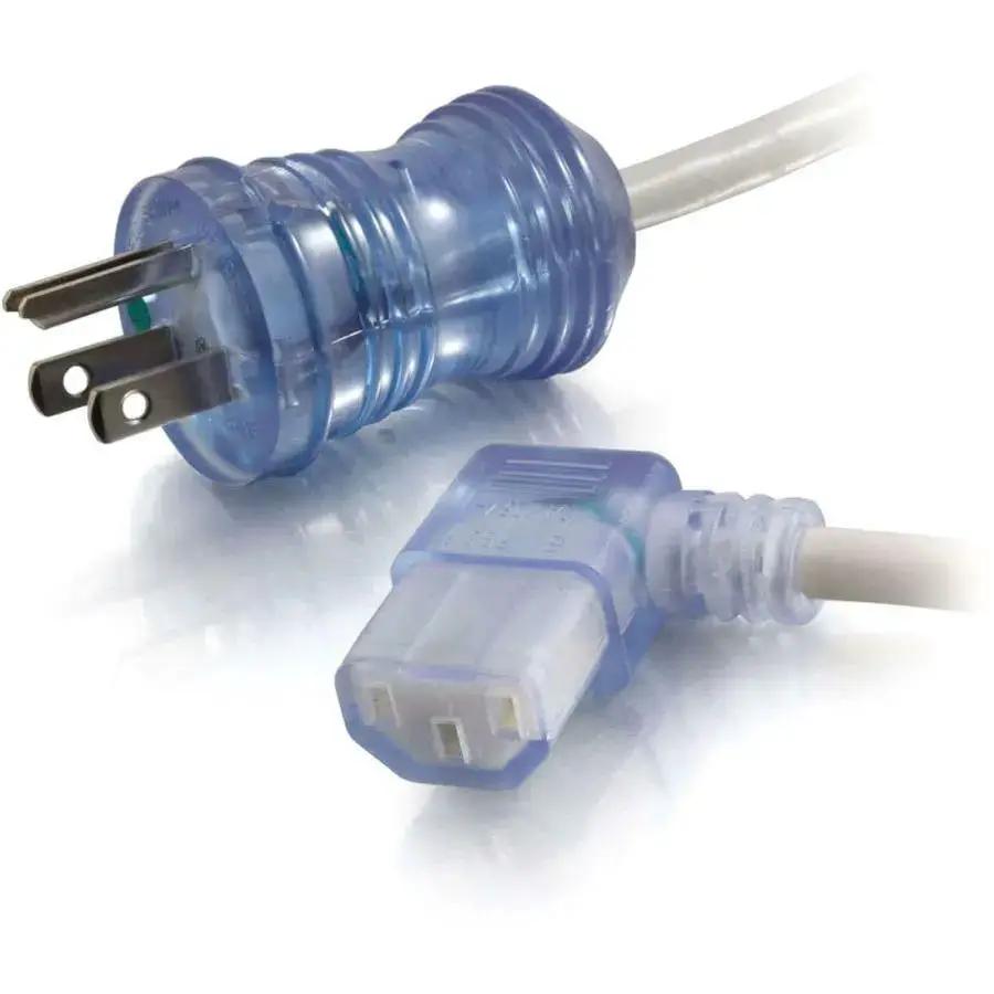 C2G 10ft 16 AWG Hospital Grade Power Cord (NEMA 5-15P to IEC 320C13R) – Gray with Clear Connectors by Legrand Group
