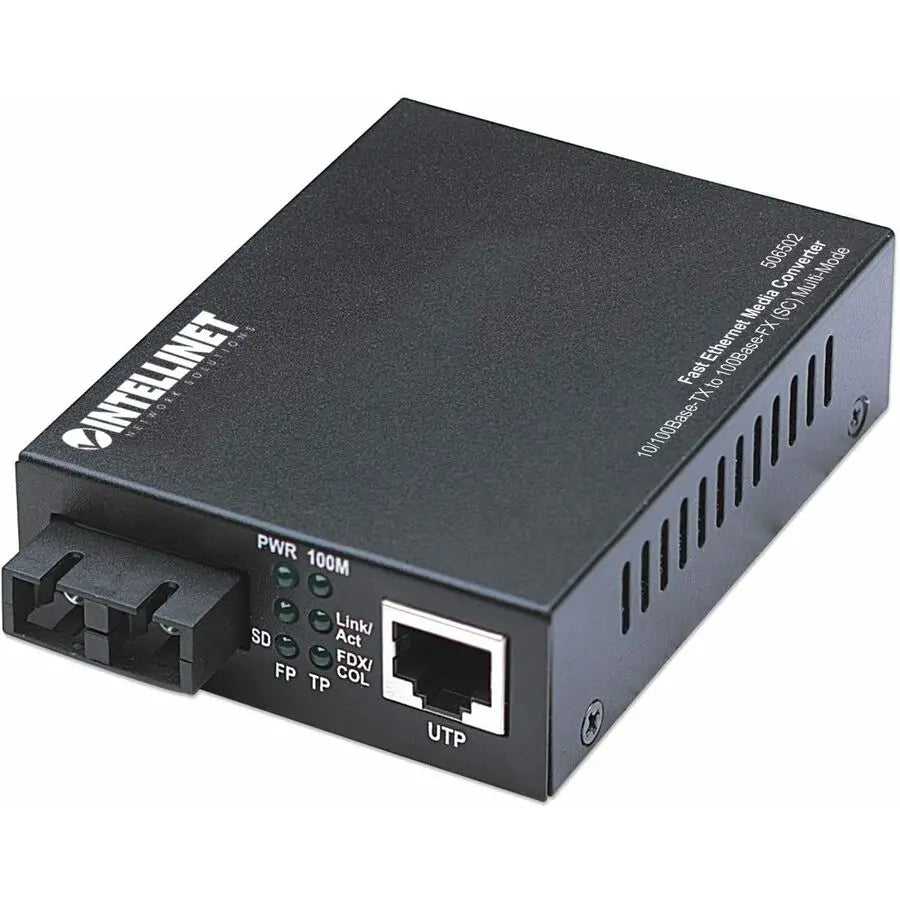 Intellinet 506502 Fast Ethernet Media Converter for Fiber and Copper Networks