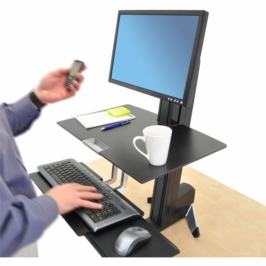 Ergotron Worksurface for WorkFit-S - Black Phenolic Workstation Accessory with Handle