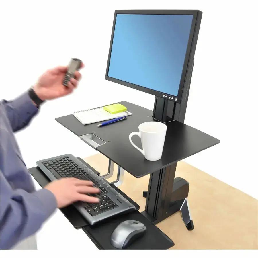 Ergotron Worksurface for WorkFit-S - Black Phenolic Workstation Accessory with Handle