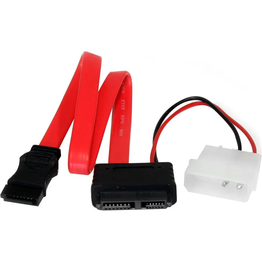 StarTech.com 12in Slimline SATA to SATA with LP4 Power Cable SLSATAF12