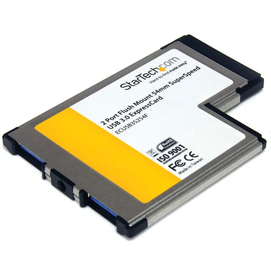 StarTech.com ECUSB3S254F 2-Port Flush Mount USB 3.2 Gen 1 ExpressCard Adapter