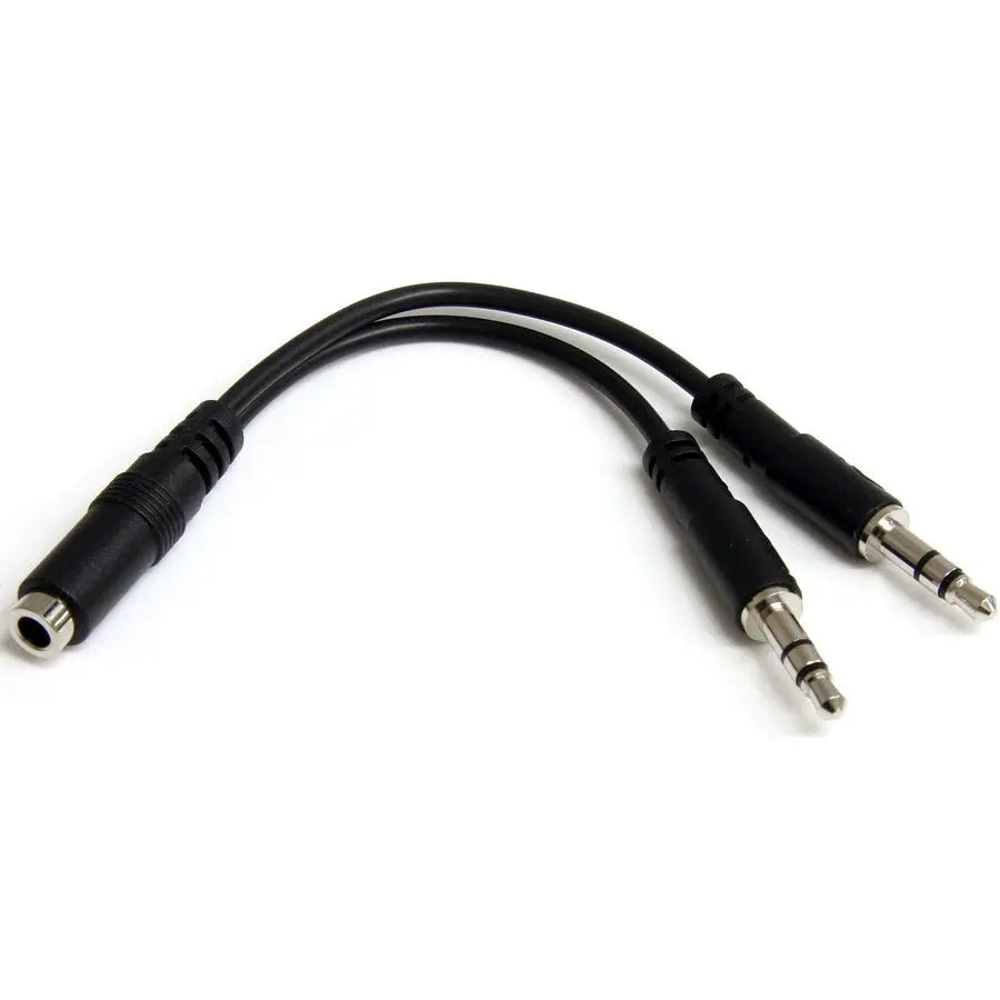 StarTech.com MUYHSFMM 3.5mm 4-Position to Dual 3-Pin Headset Adapter for Laptops, Tablets, and Smartphones