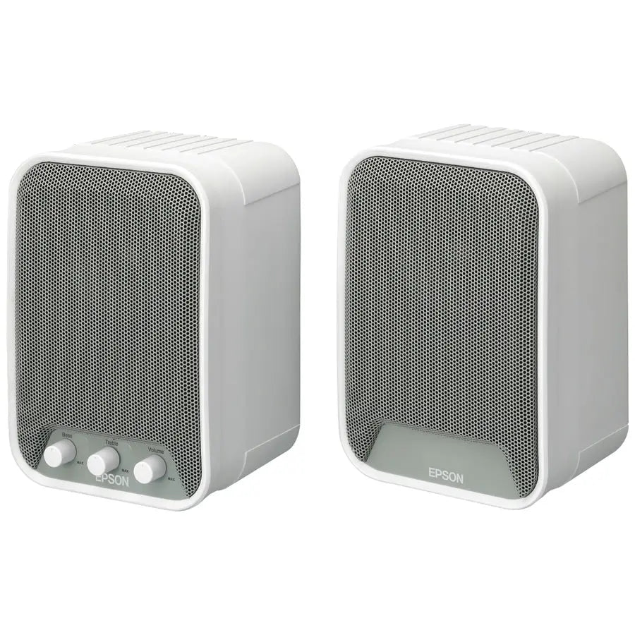 Epson ELPSP02 2.0 Speaker System – 30W RMS Wall-Mountable Speakers for Classroom & Audio Enhancement