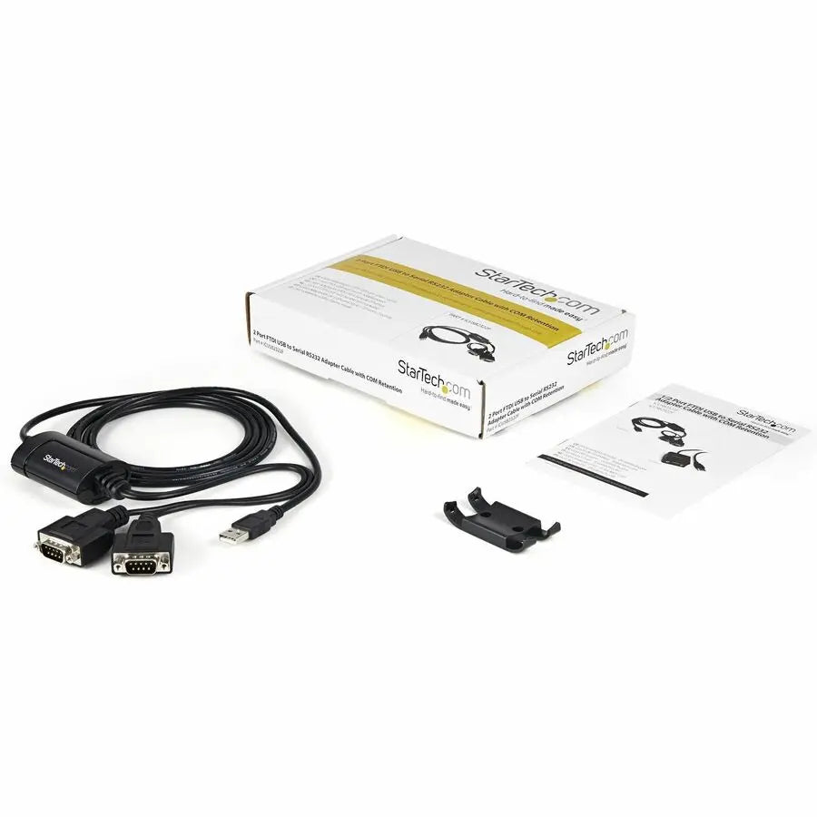 StarTech.com 6ft 2-Port FTDI USB to Serial RS232 Adapter Cable with COM Retention - TAA Compliant