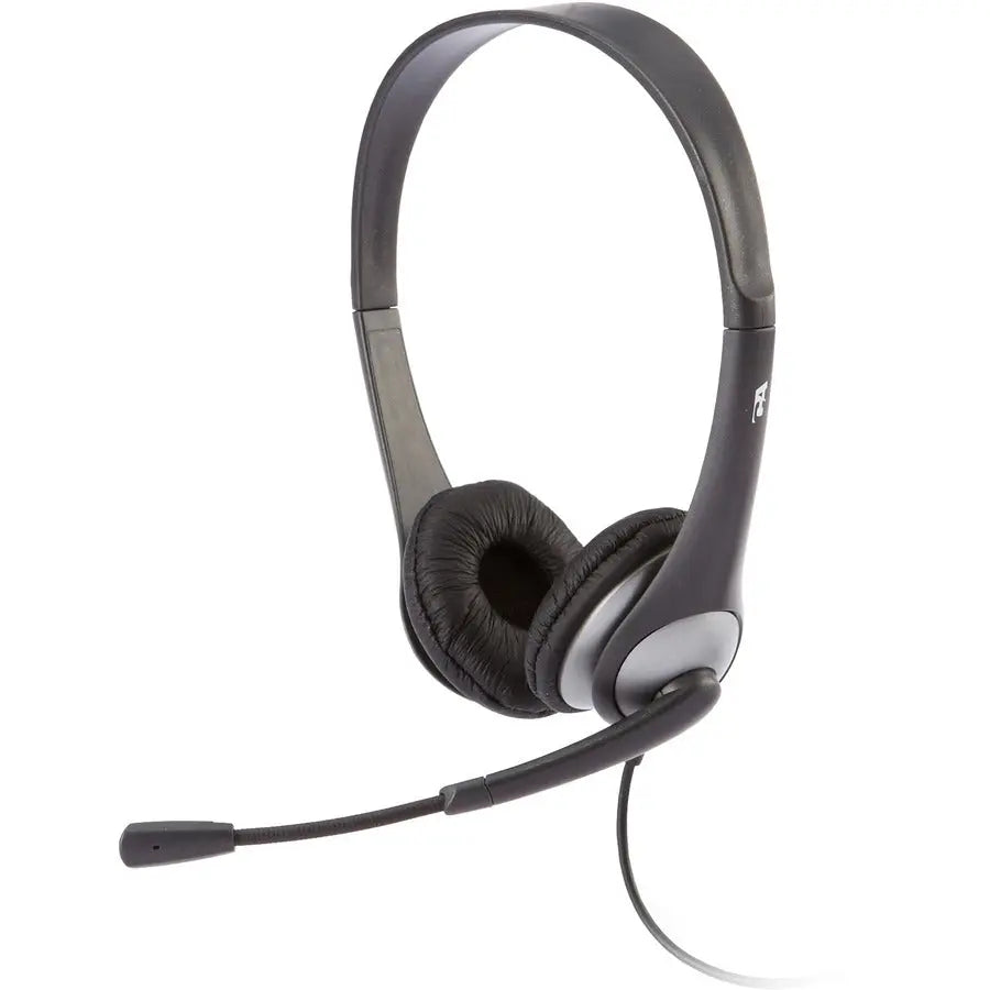 Cyber Acoustics AC-204 Headset – Comfortable Over-the-Head Stereo with Noise-Canceling Microphone and Universal Compatibility