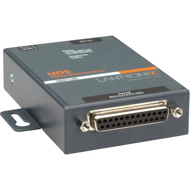 Lantronix UDS1100 Device Server - 1 Port RS232/422/485 with PoE and Wall Mountable Design